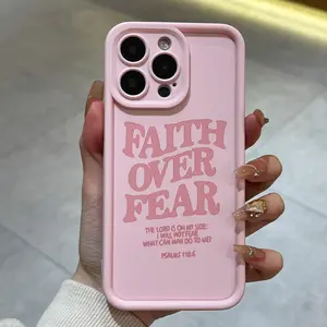 A Pink Phone Case Featuring English Letter Quotes with a Minimalist Design, a Cute And Stylish Phone Protector, Sold Individually, Specifically Designed for Iphone 11, 12, 13, 14, 15 Pro Max, And 16, 17 Series with Shockproof Features.