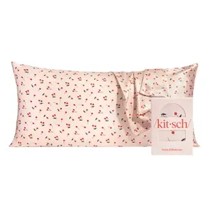 Kitsch Satin Pillowcase in Cherry Print - King