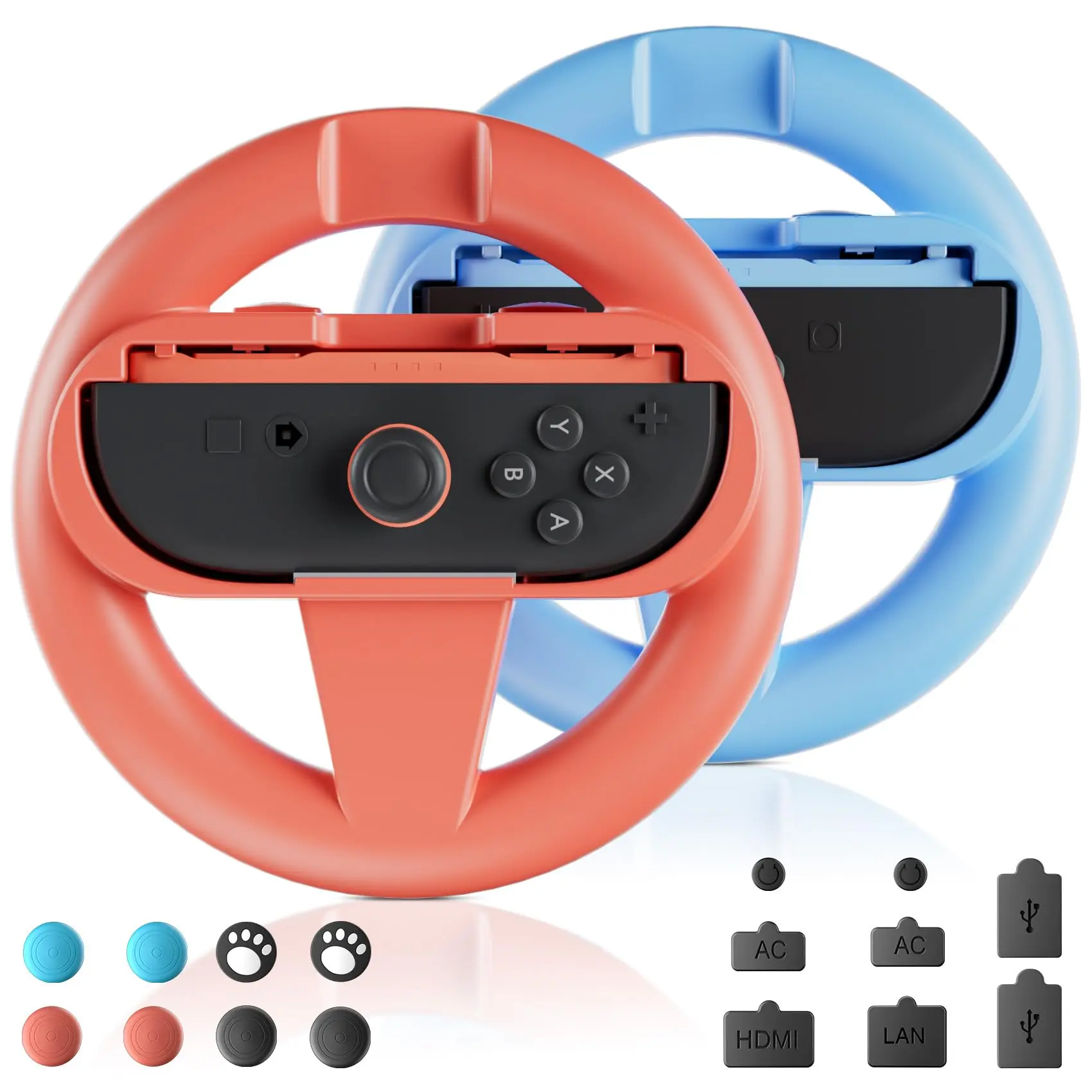 Controllers Wheels for Nintendo Switch 2 Joycon, Racing Wheels for Mario Kart 8/9, Accurate Steering & Comfortable Grip, Steering Wheel Joycon Controller Accessory for Nintendo Switch 2