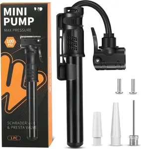 Bicycle Pump Mini  Pump -  Alloy Cycle Pump for Presta & Schrader Valve, Portable Lightweight  Tyre Pump Fast Tyre Inflation Mini Air Pump for Mountain Road  Ball Pump