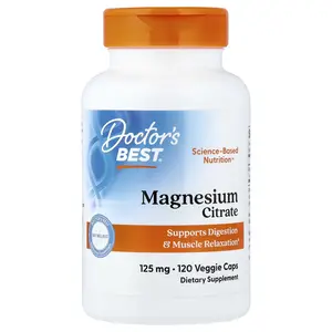 Doctor's Best Magnesium Citrate, 125 mg, 120 Veggie Caps