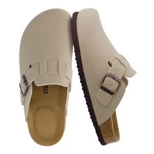 CUSHIONAIRE Hana Womens Clogs | Comfortable Vegan Suede Clogs for Women | Slip On Potato Shoes with Cork Footbed  Stone 9
