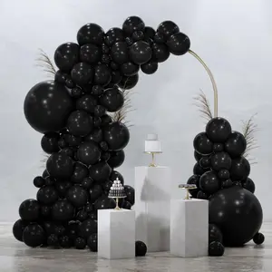 PartyWoo Black Balloons 92 pcs Different Sizes of 18 12 10 5 Inch Black Balloons Arch Kit Garland for Baby Shower Birthday Graduation Casino Gaming Anniversary Race Car Party Decorations Black-Y18