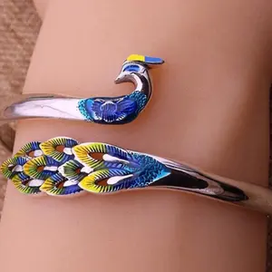Peacock Design Cuff Bangle Female