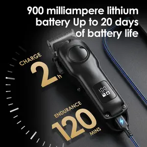 Men's Electric Hair Clipper, Smart Battery Display, Smooth Trimming, No Jamming, Rechargeable, Essential for Daily Grooming