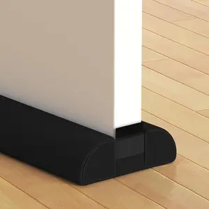 Door Draft Stopper, 32 Inch Adjustable Under Door Gap Filler, Fits 26'' - 32'' Bottom Widths, Seals Gaps up to 1.7", Soundproof Sweep Blocks Air, Noise, Light, Dust- Black