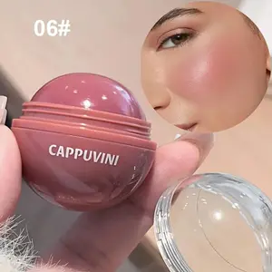 2-in-1 matte blush ball, spherical design, suitable for lips and cheeks, long-lasting, rich color, universal shade, brightens with a naturally rosy and sophisticated color, suitable for all skin tones