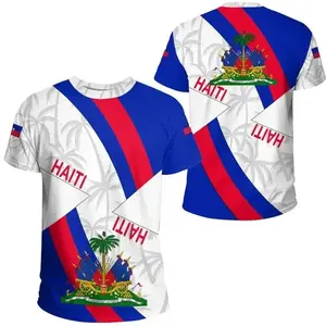 Men Women Country Emblem Flag Caribbean Sea Haiti Island Retro Streetwear 3D funny Casual Short Sleeve T-Shirts