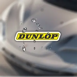 DUNLOP Self-adhesive Vinyl Sticker - Waterproof and Rainproof, High-quality Smooth Surface Sticker, Suitable for Cars, Laptops, Helmets, Motorcycles - Durable Motorcycle and Laptop Decoration, Fashion Design, Rainproof Stickers