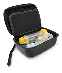 CASEMATIX Asthma Relief System Case - Professional Travel Storage for Inhaler Spacer & Breathing Accessories with Dual-Layer Interior & Padded Foam Protection