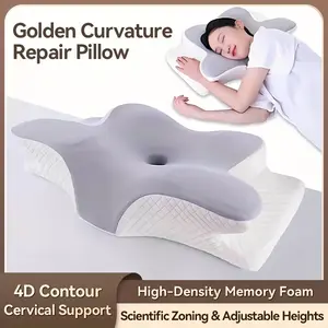 1pc Butterfly Shaped Cervical Pillow Memory Foam Neck Support Ergonomic Pillow for Back and Side Sleeping