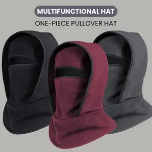 Winter Outdoor Warm Hat and Neck Warmer Combo Riding Face Mask Sports Ski Head Cover with Windproof Chin Guard for Cold Weather