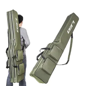 Portable Folding Fishing Rod Box, Polyester Storage Bag for Fishing Gear, 130cm/51 Inch Collapsible Fishing Pole Case