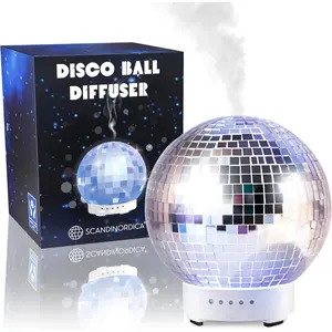 Disco Ball Diffuser - Original Rotating Disco Essential Oil Diffuser with Whisper Quiet Operation, 14 Color Night Light & 4Time Settings |     Cute Eclectic Home Decor for Medium Room Silver