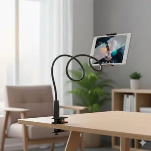 360 Degree Rotating Tablet and Phone Stand, Adjustable Bedside Mount, Flexible Spiral Base, Perfect Bedside Companion for Tablets and Smartphones
