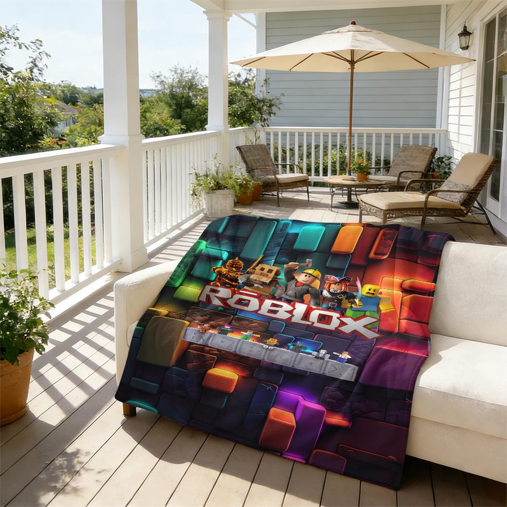 Roblox Soft Funny Throw Blanket Cozy Lightweight Plush Portable Cover Ideal for Offices Sofas Travel Settings Perfect Gift for Fans Friends Children