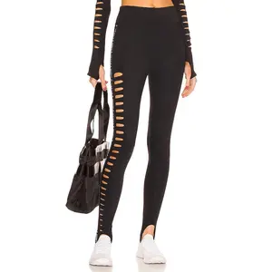 KORAL x David Koma Laser Cut High Rise Legging in Black