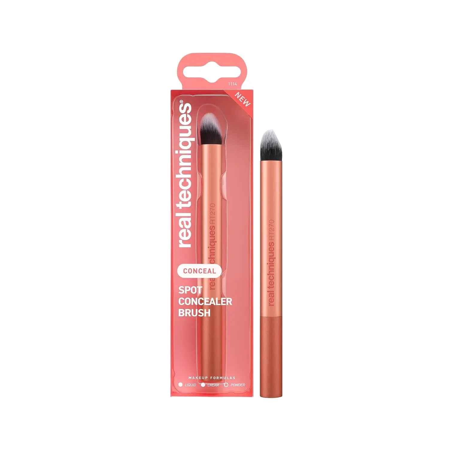 Real Techniques Spot Concealer Brush, Precision Face Makeup Brush | Precision concealer brush for targeted coverage of blemishes, redness, for liquid & cream concealer, UltraPlush bristles