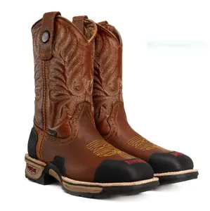 MEN'S KW4020 RODEO WESTERN WORK BOOTS SQUARE TOE  STEEL TOE, CONSTRUCTION WELT