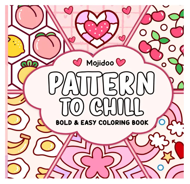 Pattern to Chill Bold and Easy Coloring Book: Cute and Cozy Coloring Designs for Adults and Teens Featuring Simple Patterns and Mandalas for Relaxation