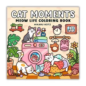 Cute Coloring Book for Adults - Cat Moments: Meow Life Book with Illustrations, Mischievous Adventures, Sweetest Snooze Sessions, Whimsical Designs, Unique Gift Option for Literature & Art Enthusiasts
