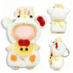 2026 New Hand-Crocheted Outfit for Pin for Love 10cm Doll (Doll Not Included), Mini Doll Clothes, Decorative Bag Charm