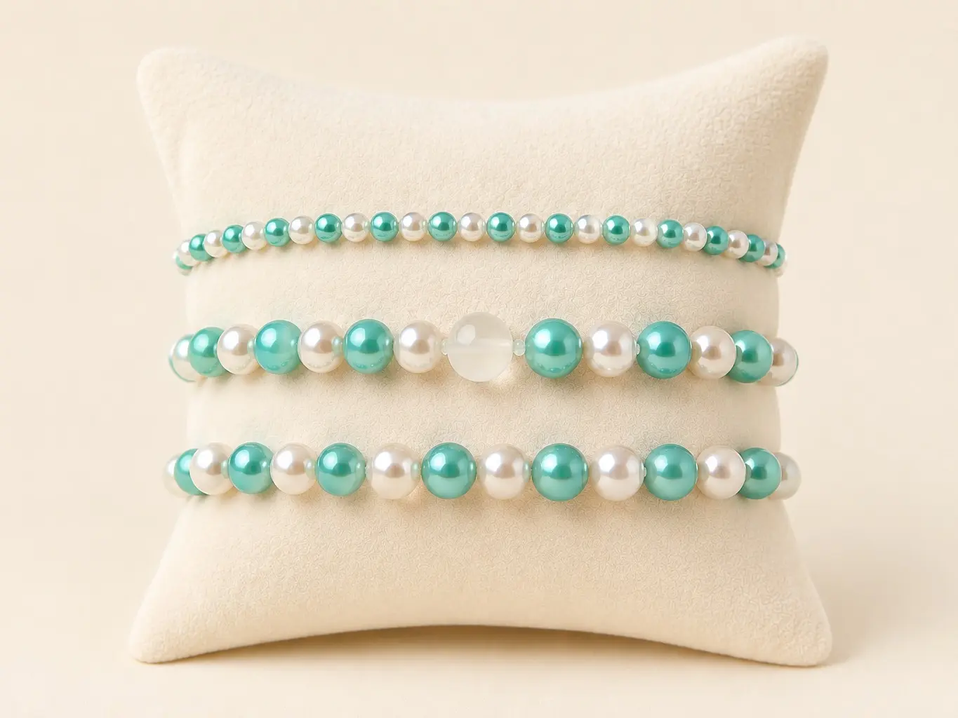 Non-natural Crystal 3-Piece Beaded Bracelet Set, Jewelry Accessories & Derivatives Bracelet