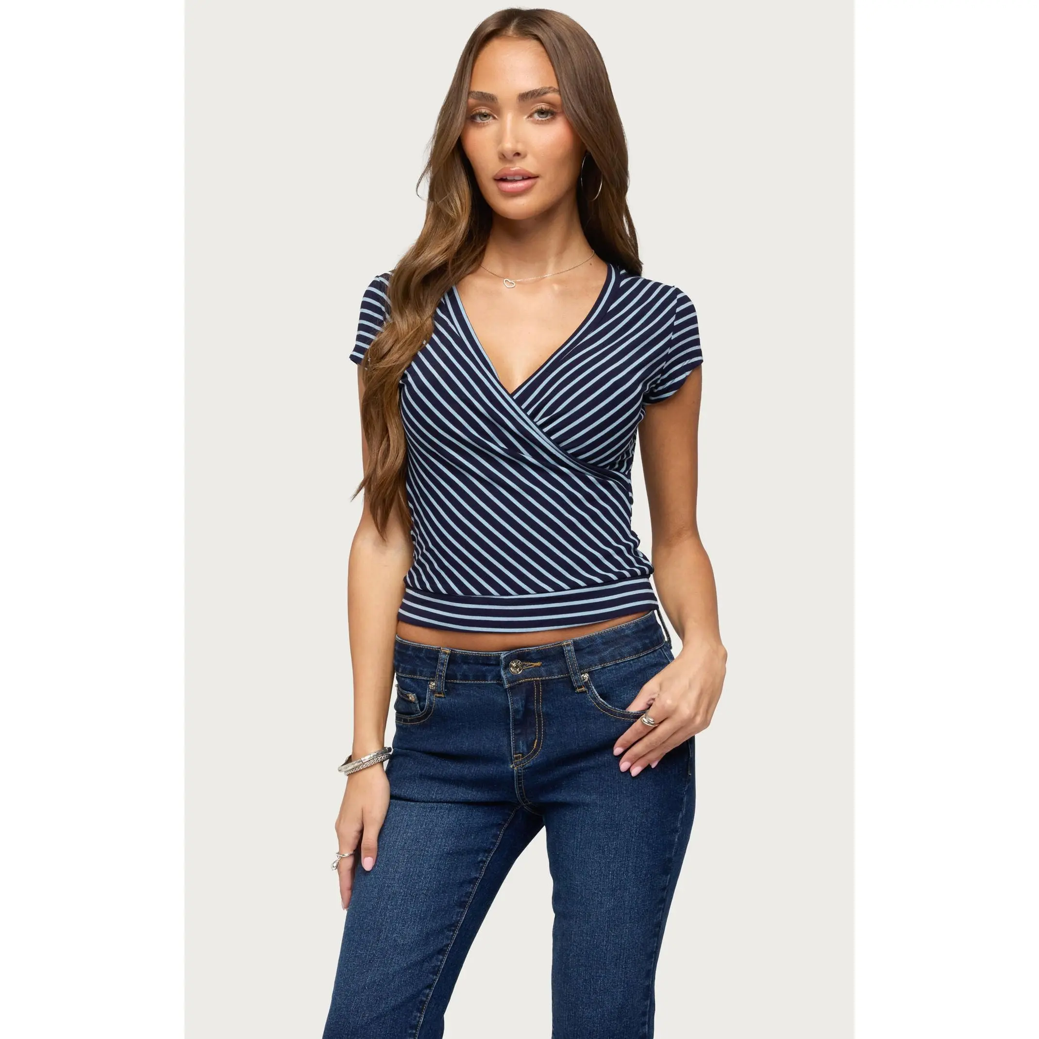 Edikted Women's Naame Striped Wrap Top