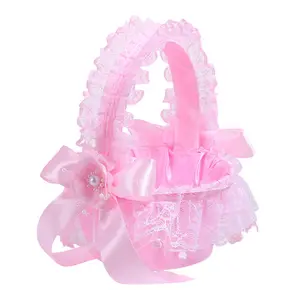 Flower Girl Basket Small Storage Container for Wedding Floral Arrangement