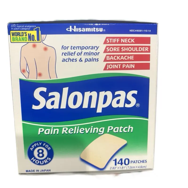 Hisamitsu Salonpas Pain Relieving Patch 140 Patches for Stiff Neck Sore Shoulder Backache & Joint Pain Relief 2.83"x1.81" Made in Japan