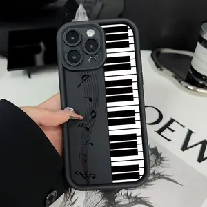 A Phone Case Featuring a Black And White Piano Key Music Element Print, Made from Durable TPU Material with Everyday Shockproof And Scratch-Resistant Design - Perfect As a Holiday Gift for Your Girlfriend, Boyfriend, Friend, Or Even Yourself. Compatible w