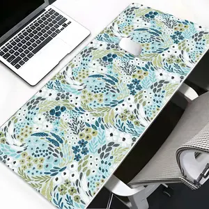 Pastel Floral Pattern Design Extra Large Gaming Mouse Pad,Aesthetic Desktop Decoration Protection Pad,Rubber Pad Non-slip Lock Edge Work Pad, Multi-size Mousepad Suitable For Laptop, Desktop Computer Games,Work,Family, Good Gift For Boys,Girls