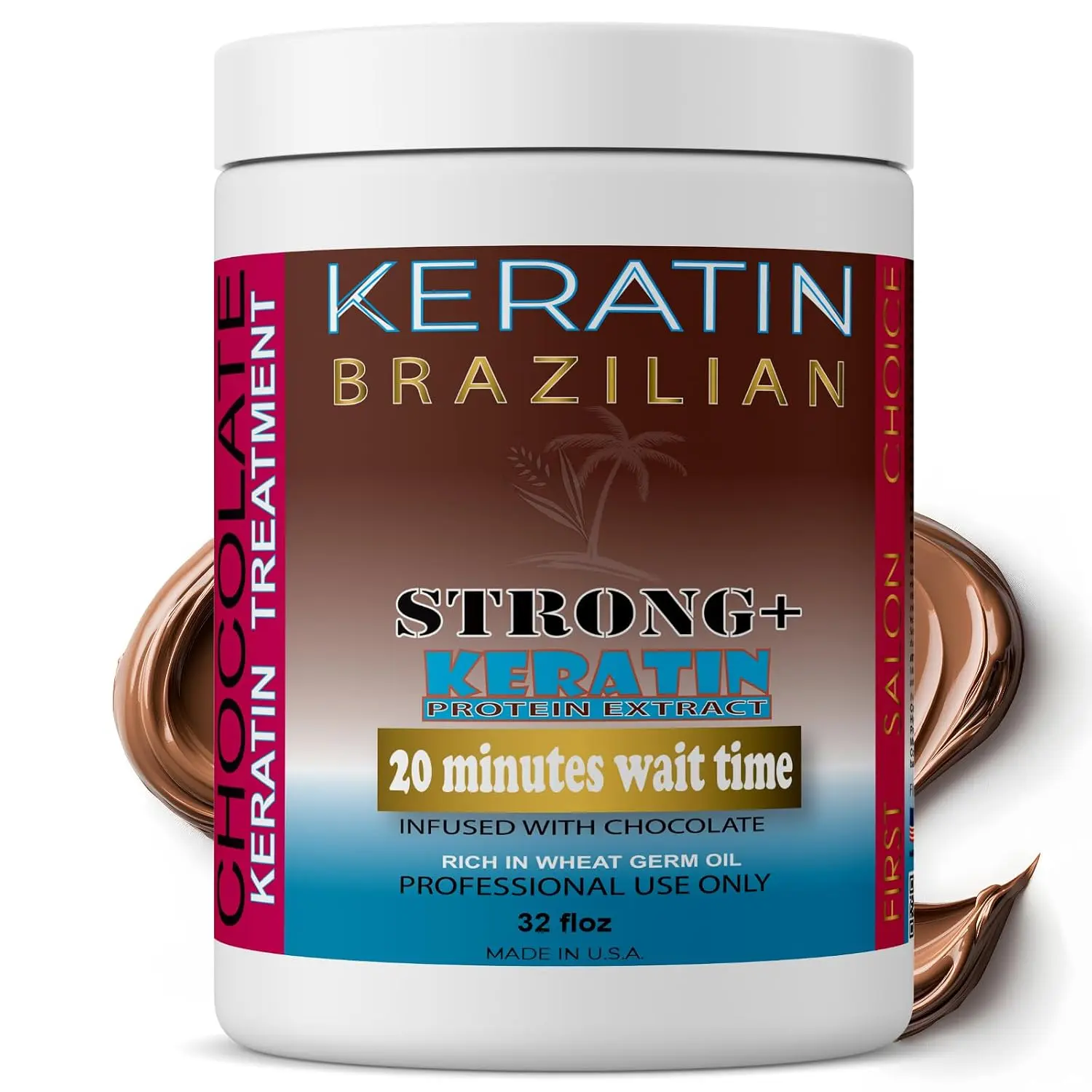 Kachita Spell Black Edition Brazilian Keratin Treatment - 32 fl oz (1L) Salon Straightening Product, Strong Chocolate Scented Infused Hydrolyzed Keratin Hair Smoother for All Types Curly Hair, Restores Shine, Made in USA, Apply Root-to-Tip