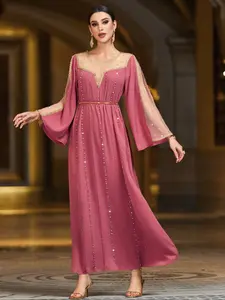 Women's Party Dress Rhinestone Decoration, Elegant Evening Gown for Special Occasions, Stylish and Comfortable Fashion