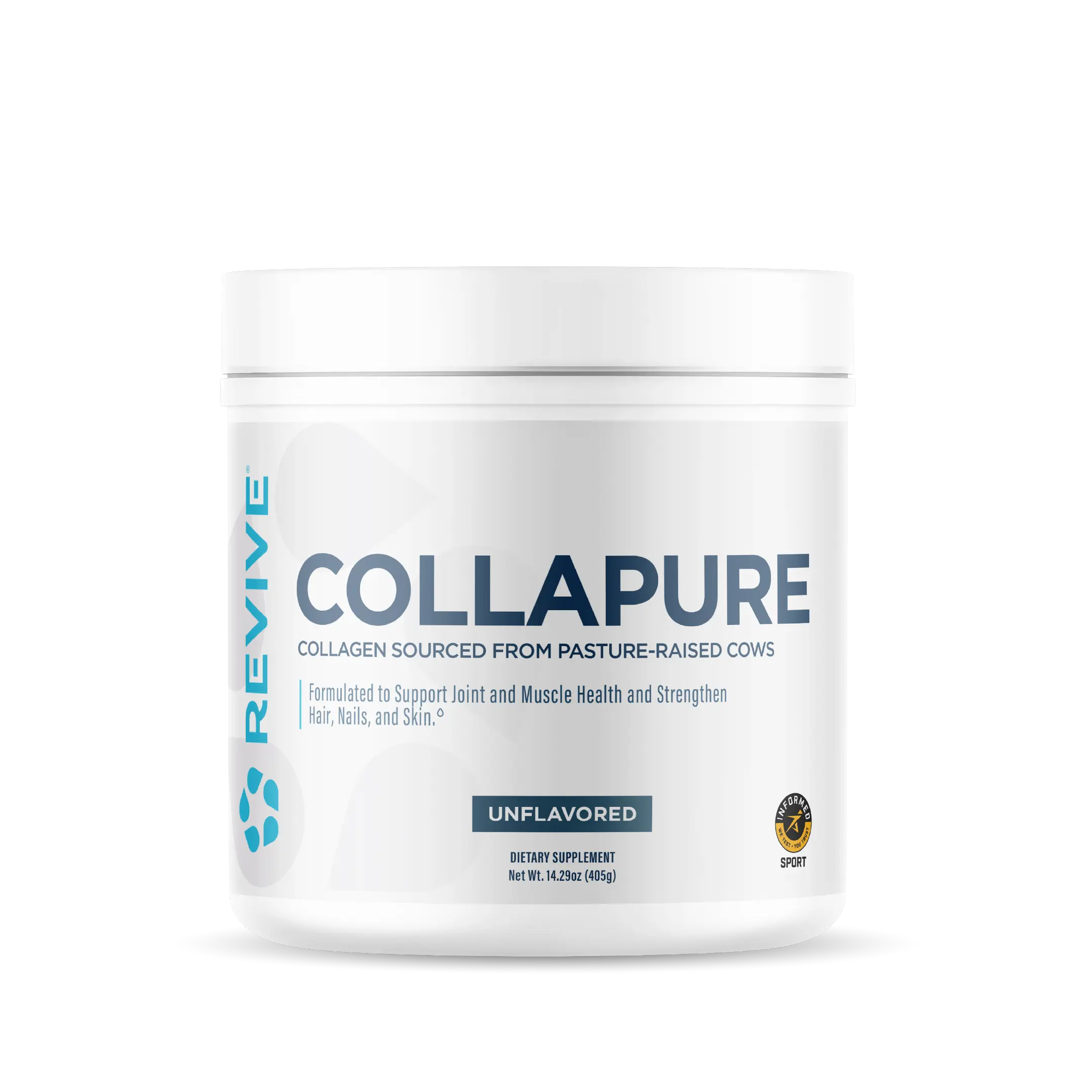 Revive CollaPURE - Natural Collagen Peptides Supplement for Skin Hair & Nails - Unflavored 10g Protein Powder - Healthcare & Fitness Formula Dietary