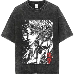 "BUDDING FIGHTER" - Attack On Titan Anime Eren Yeager Vintage / Acid Washed Oversized T-Shirt MLO