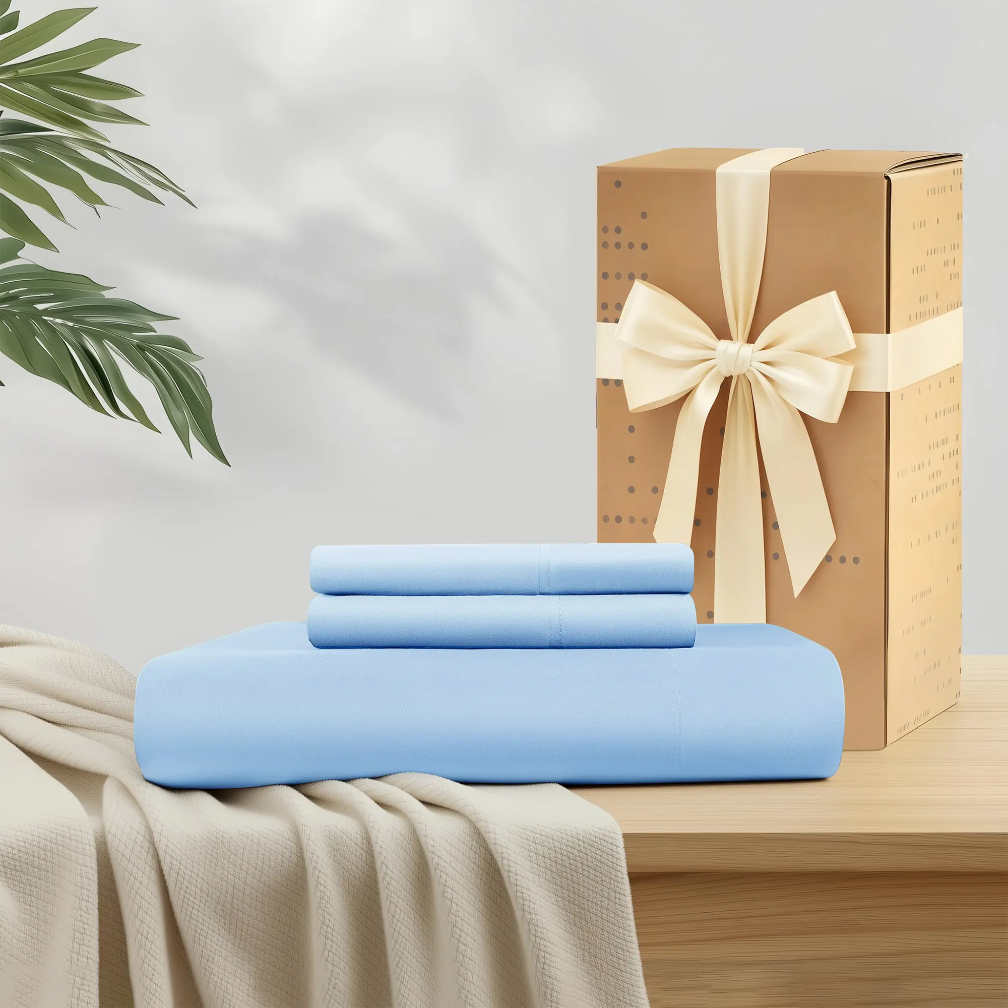 3pc Cooling Bedding Sheet Set - Cold Touch Fabric, OEKO-TEX Certified, All-Season, Stretchy 10% Spandex, for Hot Sleepers & Night Sweats, Cooling Breathable Sheets, Breathable Soft Bedding, Easy Machine Wash, Christmas Gift Option