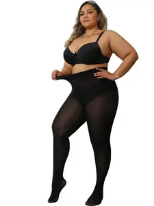 Women's Plus Size Velvet Sexy Tight-Fitting Sheer Pantyhose, One Pair, Perfect for Daily Wear, Comfortable, Casual Stylish, Chic and Fitted Legwear, Underwear, Womenswear
