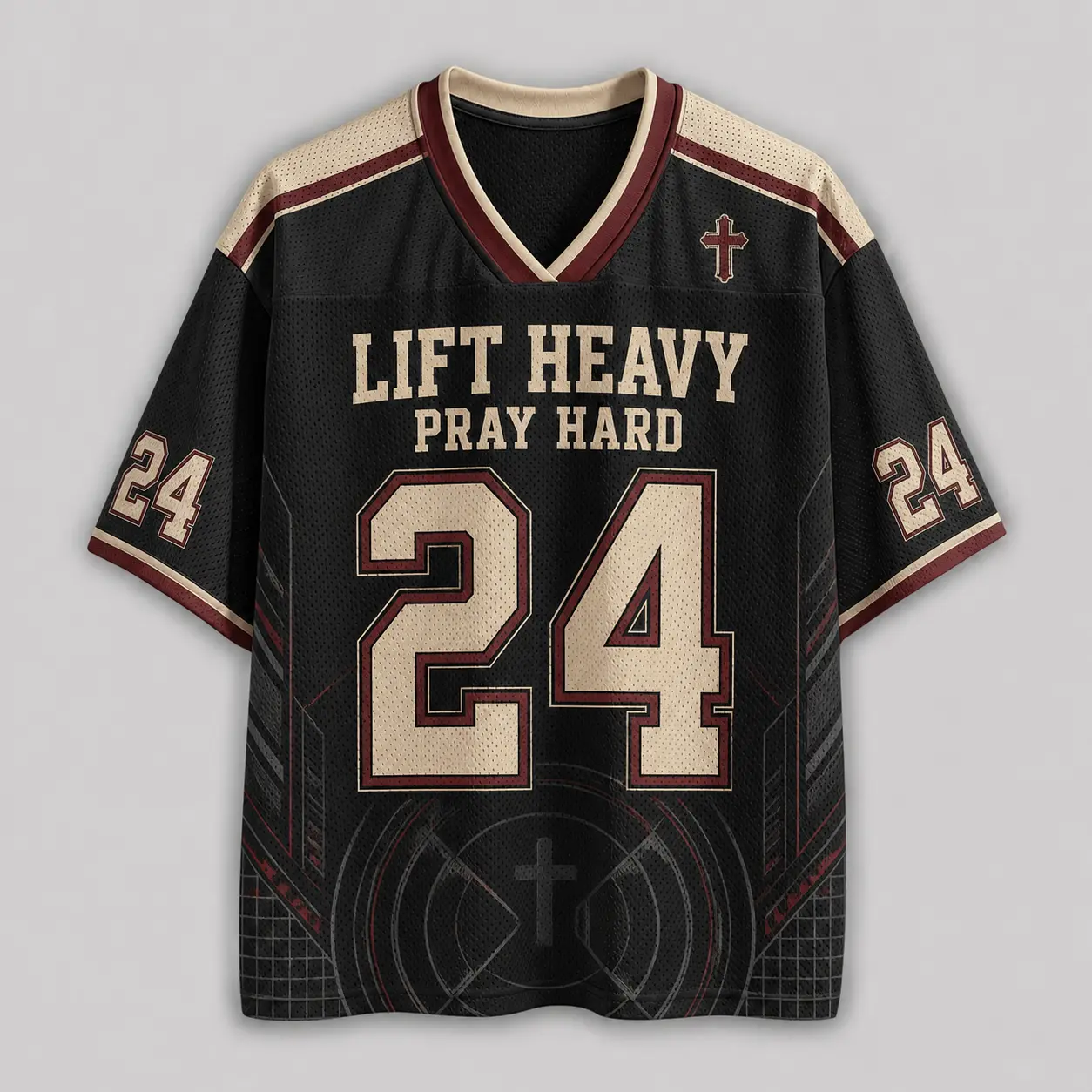 Lift Heavy Pray Hard Custom Number Jersey – Personalized Gym Shirt