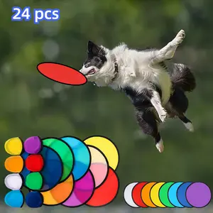Women's 24PCS Foldable Portable Flying Disc Fans - Vibrant Colors with Black Edges, Carrying Bag Included, DIY Outdoor Set for Costume & Accessory Use