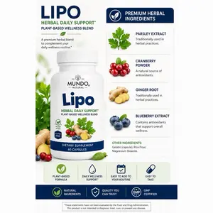 Lipo Herbal Daily Support Capsules | Plant-Based Wellness Blend magnesium complex Supplement Vitamin natural dietary
