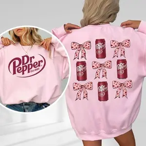 Dr. Pepper Pink Coquette Bow Sweatshirt, Unisex T-Shirt/ Sweatshirt, Vintage Shirt, Hot Trend, For Men, For Women
