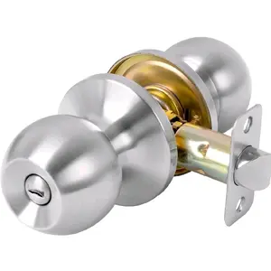 Satin Nickel Door Knob and Deadbolt Set for 1-3/8’’ to 2’’ Thickness, ANSI Grade 3 Certified Steel Entry Door Lockset with Adjustable Latch for Bedroom, Bathroom, Office