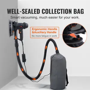 Vevor 800W Electric Drywall Sander with 12 Sanding Discs, Variable Speed 1200-2300 RPM, Automatic Dust Collection, Double LED Lights, Dust Bag, Detachable Edge