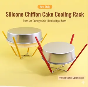 2-Piece Anti-Collapse Cake Cooling Rack Set  Elevated Round Cooling Grid Designed Specifically for Chiffon Cakes | Stable, Foldable Legs | Sizes: 5", 6", 8" (Selectable) | 2026 New Model: Convenient, Space-Saving Cooling Rack for Kitchen Baking & Storage