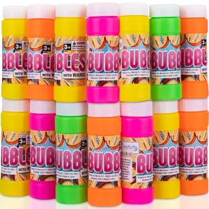 3.5" Bubble Blower Bottles with Wands, Pack of 48, Bubble Toys for Kids with 2oz of Solution, Outdoor Summer Fun, Birthday Party Favors, Supplies for Boys and Girls – Assorted Colors