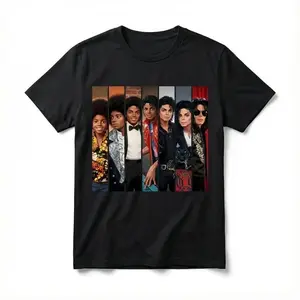 Michael Jackson Evolution T-Shirt, Vintage King Of Pop Collage Vintage 90s Style Unisex Tee, Retro Music Fan Gifts