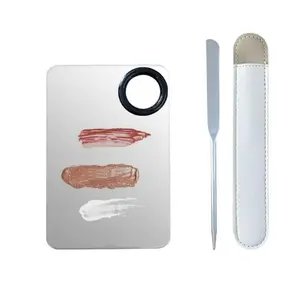 CHRISTMAS GIFT Korean Makeup Spatula Set with Stainless Steel Foundation Palette – Professional Beauty Tool Kit for Cream, Liquid & Stick Makeup Application