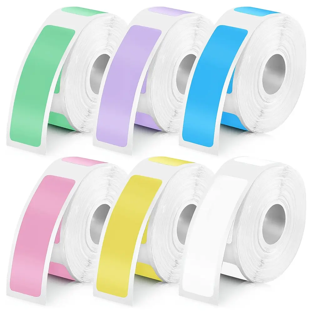 12-Pack Multi-Color Thermal Label Paper Refill Set - 1920 High Adhesive Waterproof Stickers, No Ink Needed, Perfect Compatibility for Phomemo D30, iEager L11, for Home Organization (6 or 12 Rolls Option), High Adhesive Stickers, 12 Rolls Mixed Colors