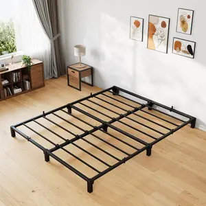 Heavy Duty Metal Platform Bed Frame Twin Size 14 Inch Tall Mattress Foundation No Box Spring Needed Noise Free Steel Slat Support Underbed Storage Black